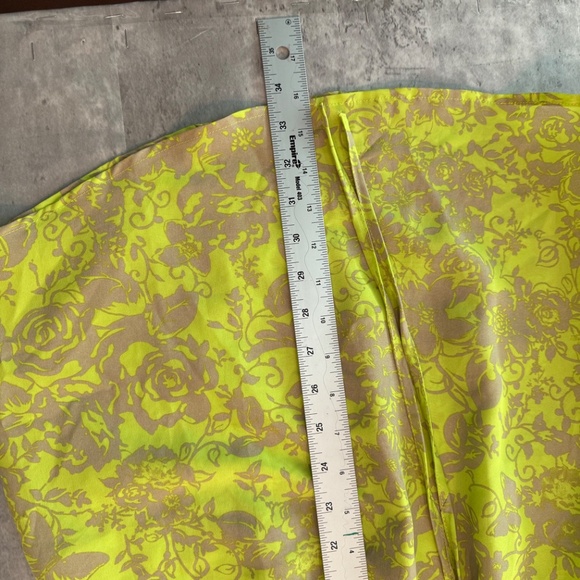 Floral yellow summer dress midi length sleeveless with pockets womens S - Picture 3 of 5